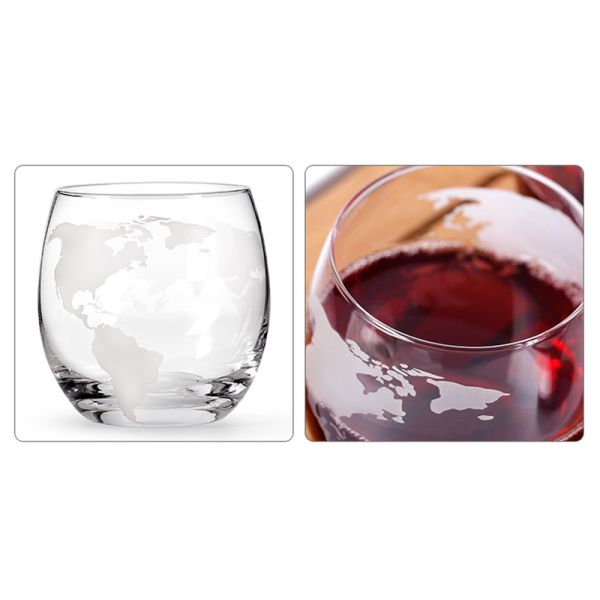 Графинчик травленого стекла боросиликата, графинчик вискиа глобуса с набором подарка чашки бокала