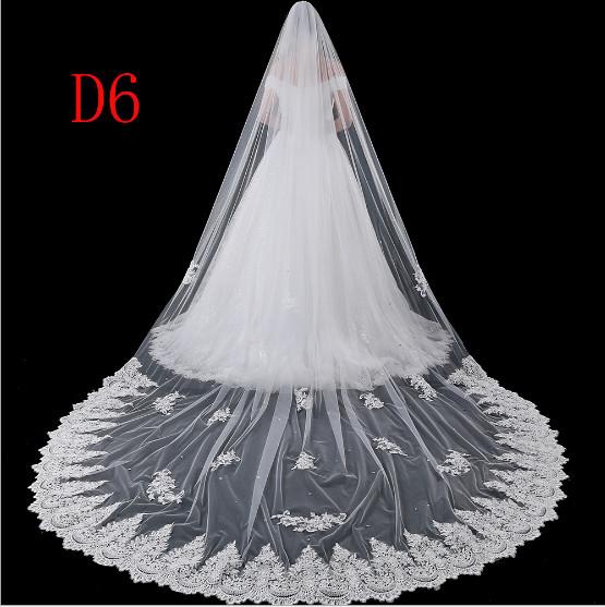 Long drag lace veil, Europe and the United States pure white bud silk yarn, around the shoulder of the beautiful long