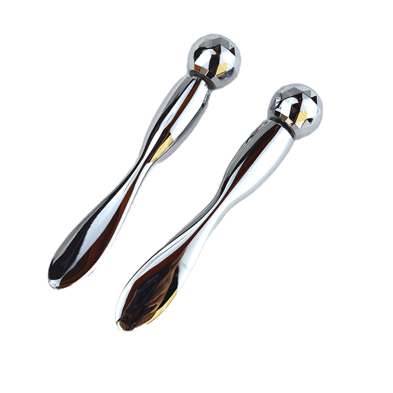 Eye Massage Cream Cosmetic Gold Metal Spoon And Spatula Facial Massager Roller Sticks Metal Mask