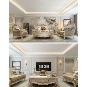 OEM/ODM Customized Modern Elegant Living Room Furniture Options with Solid Wood for Villa