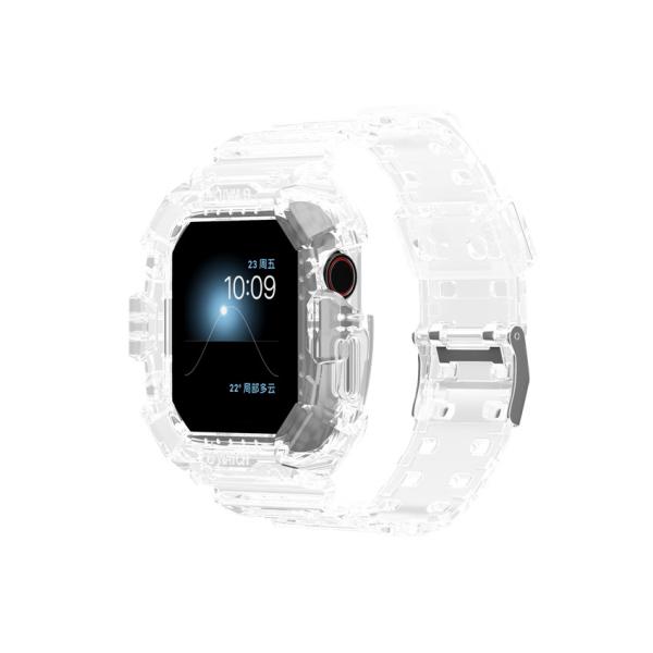 Correia de relógio integrada geada transparente para IWatch 7/6/5
