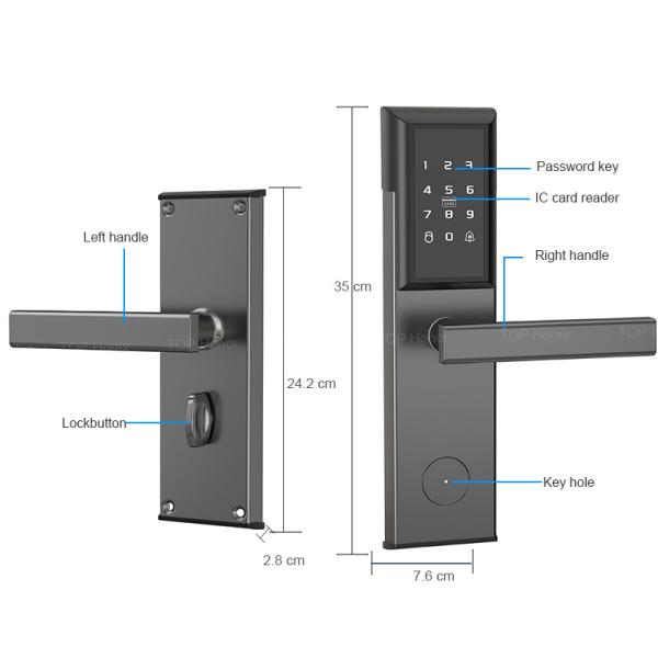 35cm-55cm fechaduras de porta de hotel sem chave
