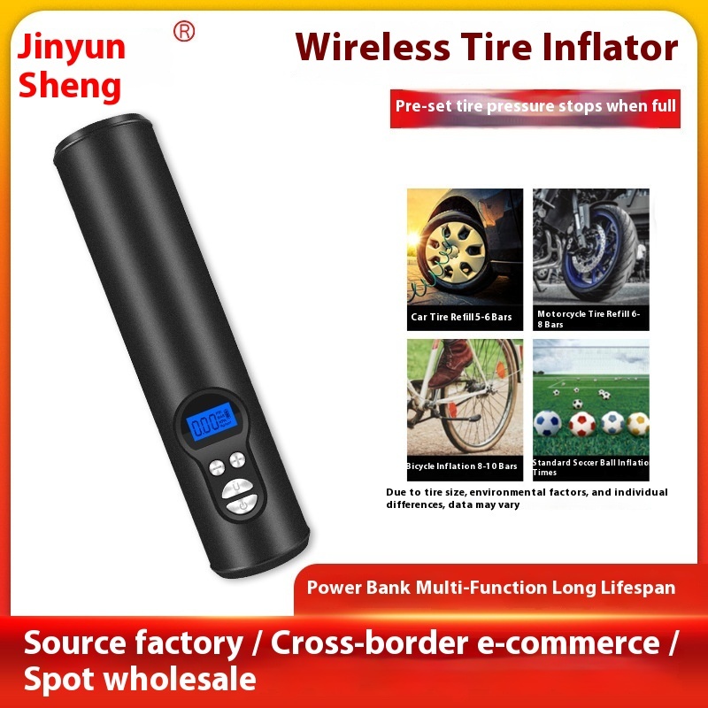 Multifunctional Portable Car Air Pump Inflator Smart Wireless Rechargeable with Temperature Sensor