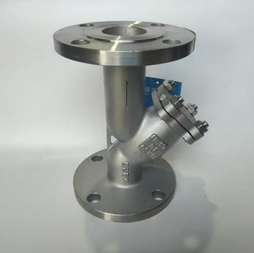 Cast Duplex Stainless Steel Flanged Ends Y Type Strainer Customized for Water Treatment