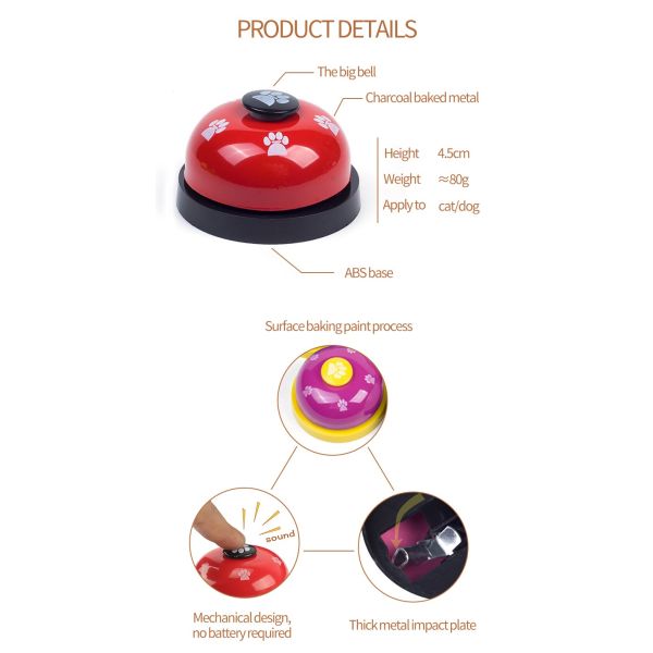 Pink Rose Ring Bell Dog Potty Training Intelligent Interactive Pet Toys