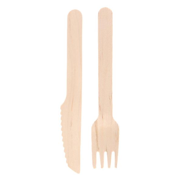 Utensilios de madera de la consumición del vajilla de la BARBACOA del abedul amistoso disponible biodegradable de Eco