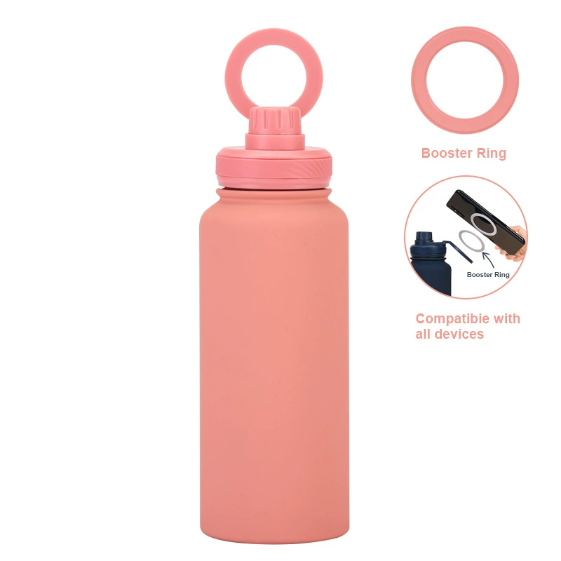 New Cross-border Mobile Phone Magnetic Stand Water Cup Outdoor Large-capacity 1L Insulated Cup Stainless Steel Sports Water Bottle