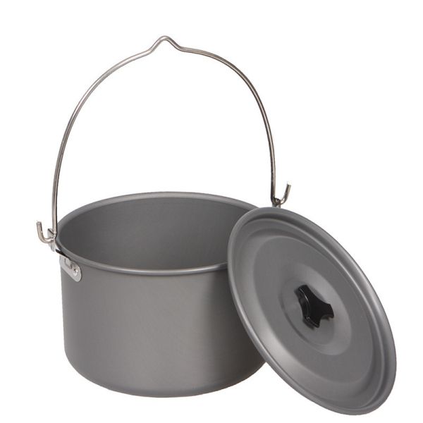 Portable Style Outdoor Camping Cookware Set Non-Stick Aluminum Picnic Hanging Cooking Pot
