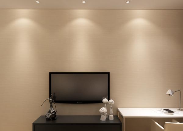 Embossed , Yarn Surface Washable Coffee Vinyl Wallpaper For Living Room