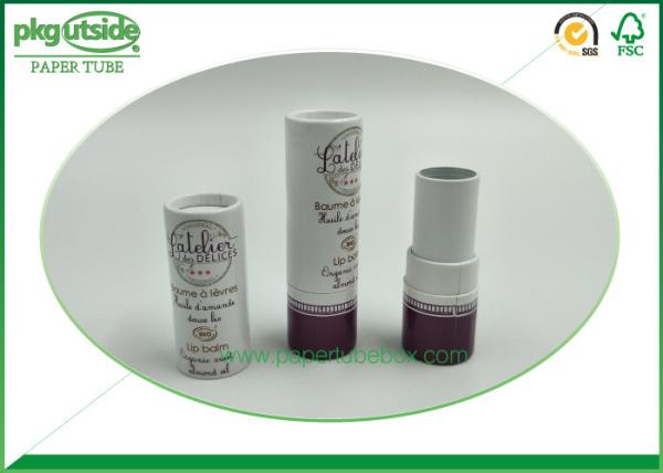 Eco Friendly Cardboard Lipstick Tubes , Brown Paperboard Push Up Lip Balm Tubes