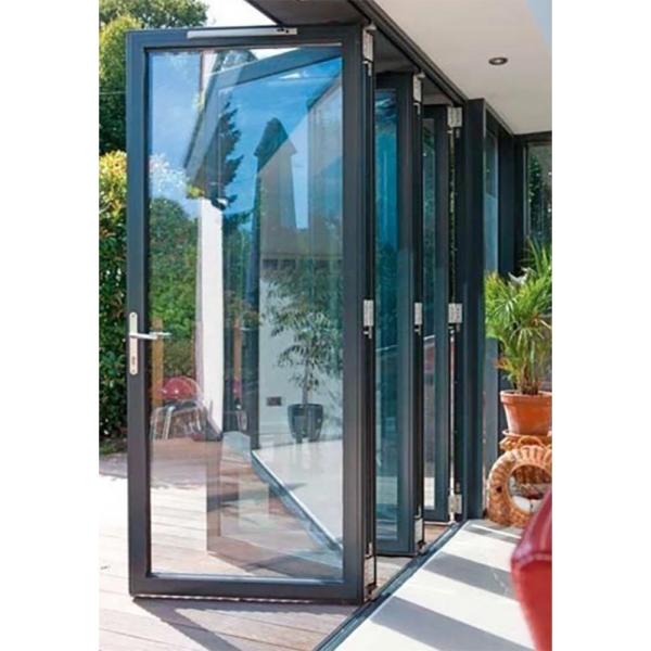 Porta dobrável de alumínio de duplo vidro para pátio dobrável moderno