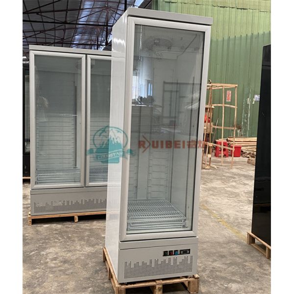 Drink beverage chiller upright glass door refrigerator for supermarket