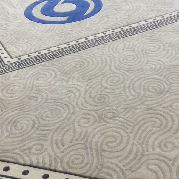 Home Handmade Tufting White Color Carpet and Rug with Custom Design from Wool/Arcylic