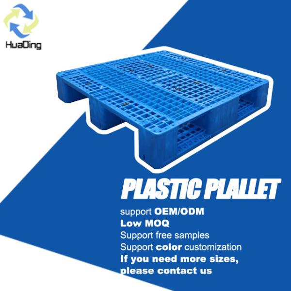 Pallet HDPE Heavy Duty Used Plastic Malaysia Export Size Made in China Eco-friendly Pallet Customer Logo Blue Single Faced 4-WAY