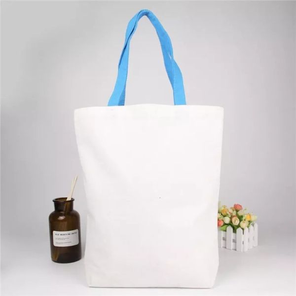 Plain Blank Organic Calico Cotton Canvas Grocery Shopping Tote Bag Custom Logo Size Printed