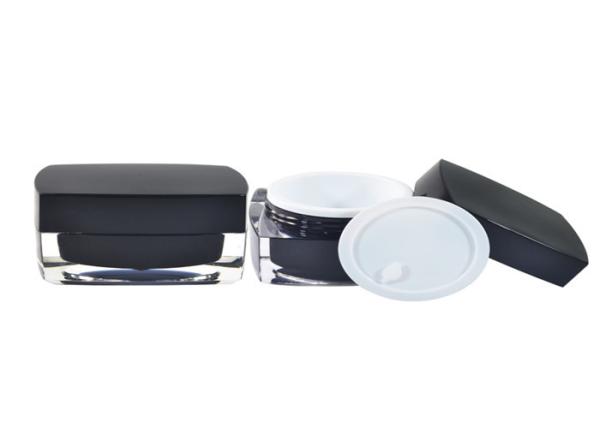 Cosmetic Small Empty Makeup Pots 1 Oz Square Acrylic Gel Plastic Jar And Lids