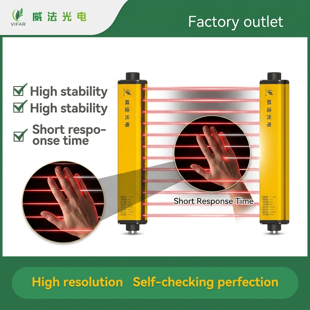 Safety Curtain Sensor Delivering Presence Detection To Improve Safety Compliance And Reduce Workplace Accidents In Factories