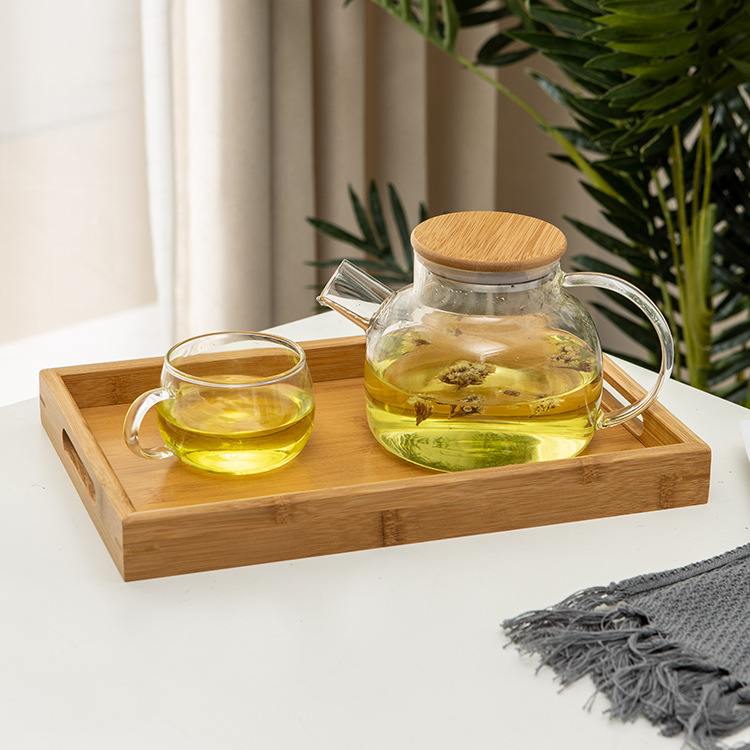 Simple Rectangular Bamboo Tray Household Bread Fruit Tray Bamboo Hotel Tea Tray Decoration Plate