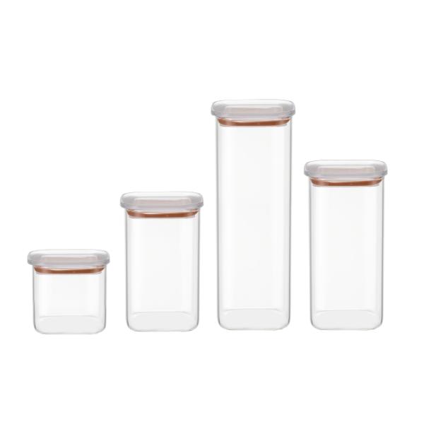 Glass Canister With PS Lid
