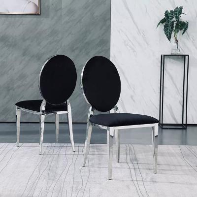 Luxury Modern SS Dining Chairs Fleece / PU Seat With Backrest