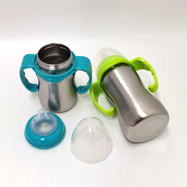 304 Stainless Steel Baby Feeding Bottles With Silicone Nipples