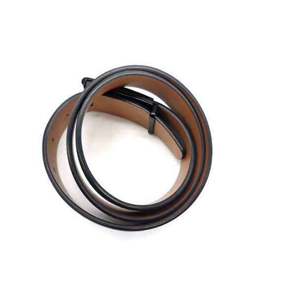 Prong Buckle 3.5CM Split Mens Casual Leather Belt Navy Beige