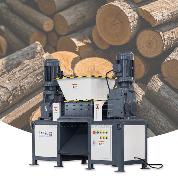 FANTE Small Industrial Dual Shaft Shredder for Wood Pallet Crates Branches and Wooden Furniture Disposal and Recycling