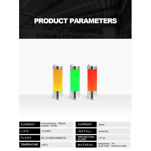 Luz de torre LED de baliza para máquina herramienta CNC, tres colores, PMMA, 70000 horas de vida útil