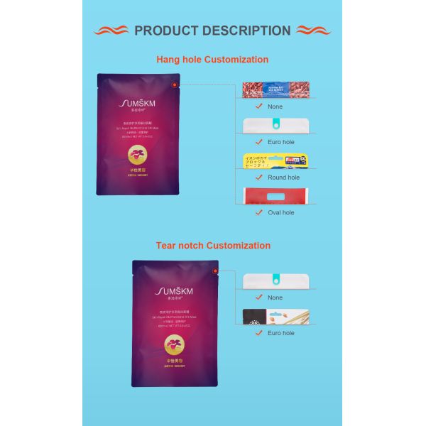 25g Mylar Foil Face Cream Packaging Bag Cosmetic Sample Sachet Facial Lotion Sachet Packaging