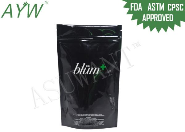 O Ziplock médico do Weed do preto da barreira de gás ensaca o produto comestível para o armazenamento home
