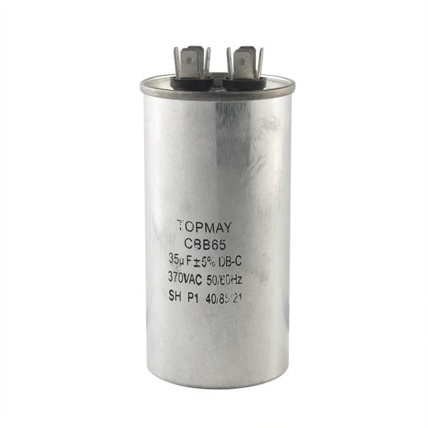 CBB65 Motor Run Capacitor 50uF 450VAC Round-Shaped For Air Conditioner