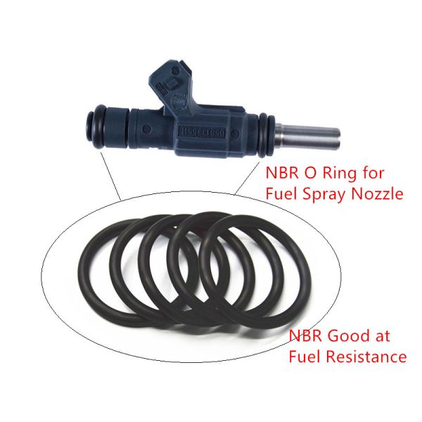 Anillo o negro del nitrilo de la resistencia NBR del combustible para la boca de espray de combustible