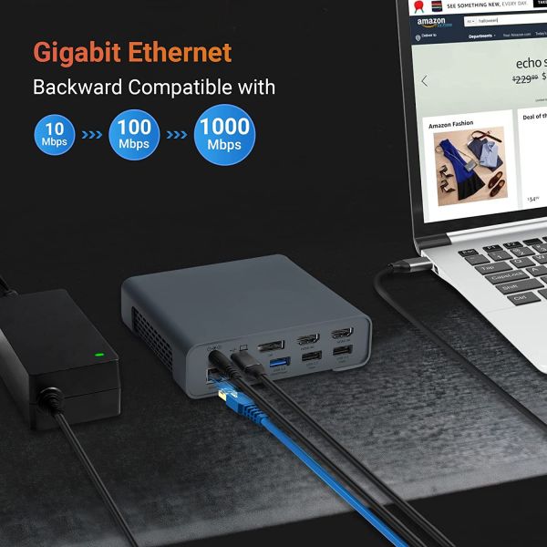 Докинг USB Hub Adapter USB Type-C 4K 60hz Монитор HDMI Ethernet RJ45 Докинг-станция