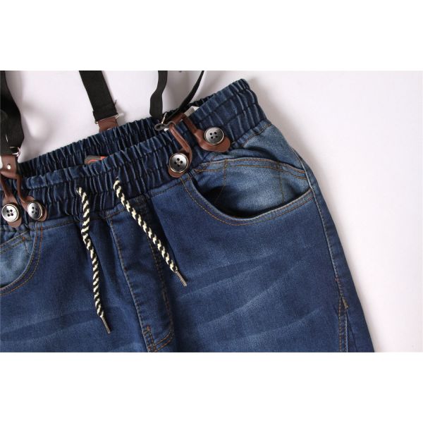 Stockpapa Men's Denim Joggers Pants With Detachable Braces