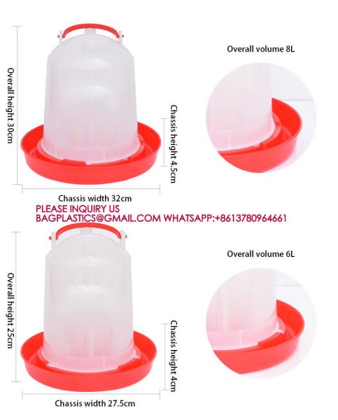 Chick Waterer For Poultry Duck Quail Hanging Poultry Plastic Containers For Outdoor Water