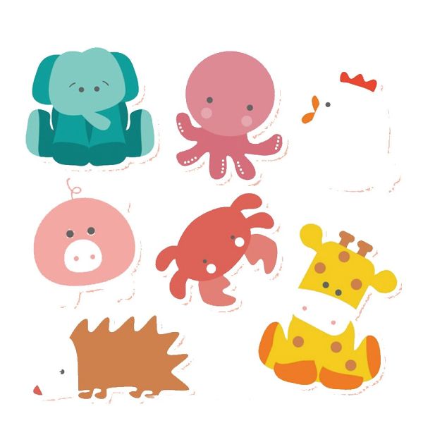 Cartoon Design Animals Shape 3D Tattoos Temporary Body Stickers , Tattoo Body Sticker