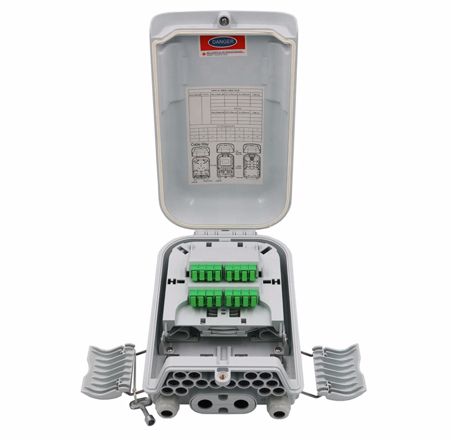 Matériel blanc de PC de 16 de FTTH d'interface de câble de port de fibre d'Access d'extrémité du coffret KCO-0416W ABS de couleur