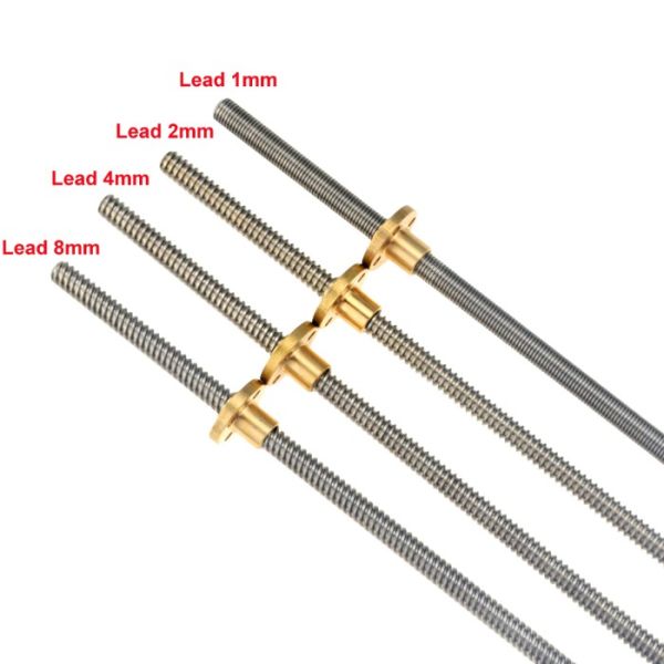 304 Stainless Steel 8mm T8 Long Acme Cnc Trapezoidal Lead Screw Anchors Assembly  For 3D Printer
