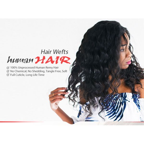 10A Natural Human Hair Extensions , Double / Triple Weft Virgin Indian Remy Hair