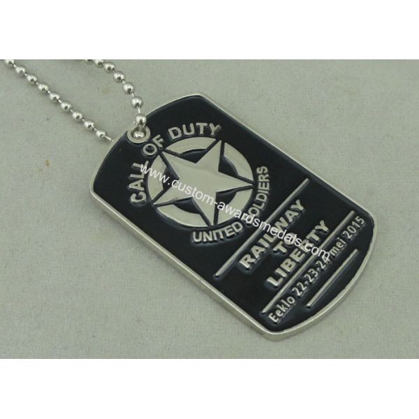 Military Die Casting Zinc Alloy Metal Pet Tag Dog Id Tags Nickel Plating