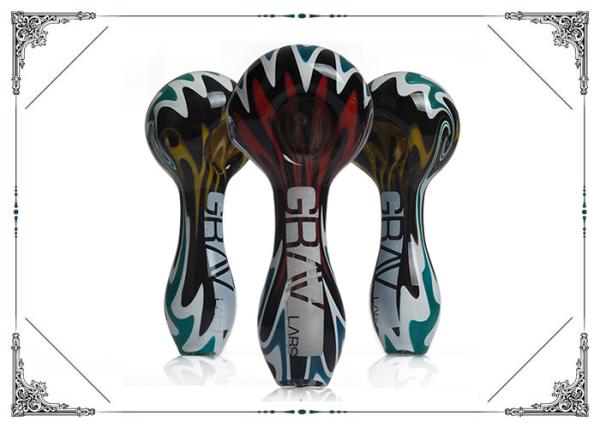 Colorful Grav Glass Smoking Pipes , 4 Inch Hand Spoon Pipe For Smoking