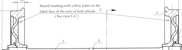 Railway Wheel Set BA004 Wheelset(22.5t) TSI Certification