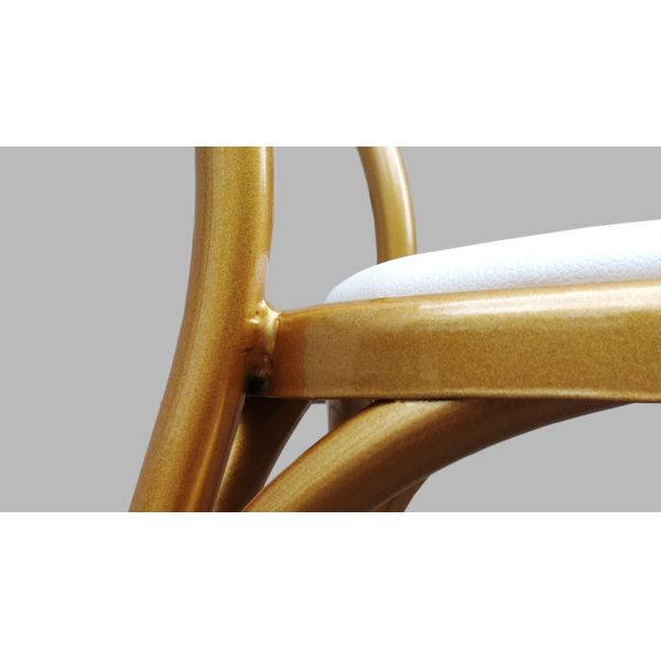 400kg Weight Capacity Gold Chiavari Chairs Wedding White Cushion 28x1.2mm Tube Size