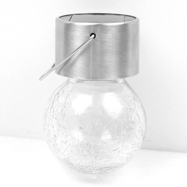 6cm Solar Powered LED Ground Lights 5W Colour Changing Crackle Ball