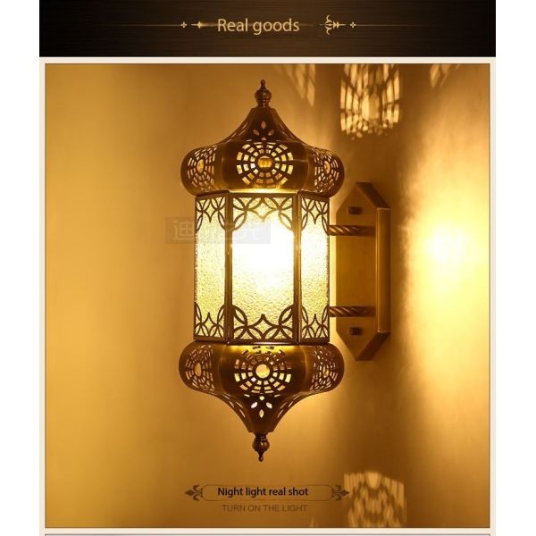 Sconce murale en cuivre antique extérieur de style européen pour la cour du jardin de la villa