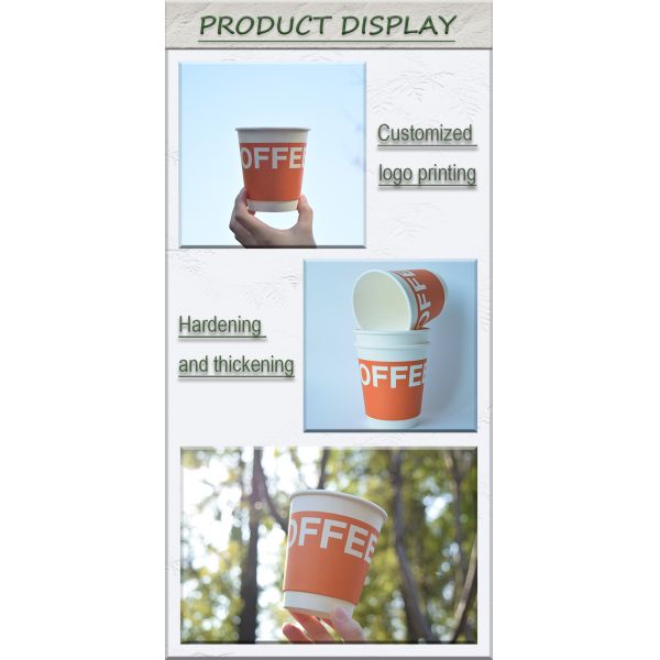 Copas de papel de doble pared recubiertas con PLA de grado alimenticio Copas desechables para bebidas calientes SGS