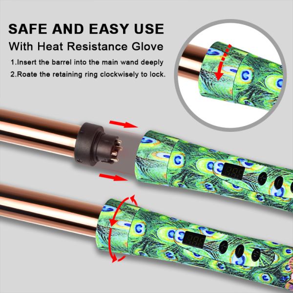 Private Label Interchangeable Curling Iron Set 1 Hour Auto Shut Off For Salon