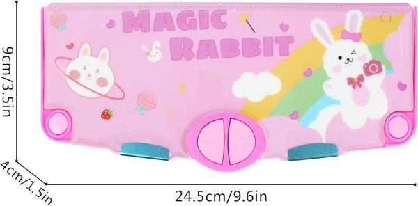 Multifunction Magnetic Pencil Case With 2 Compartments For Students Cartoon Pattern