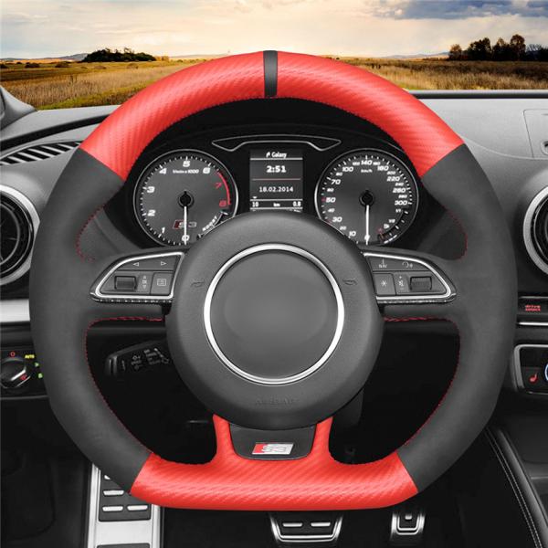 Custom Thread Color MEWANT Steering Wheel Cover For Audi A5 A7 RS5 RS7 S3 S4 S5 S6 S7 SQ5