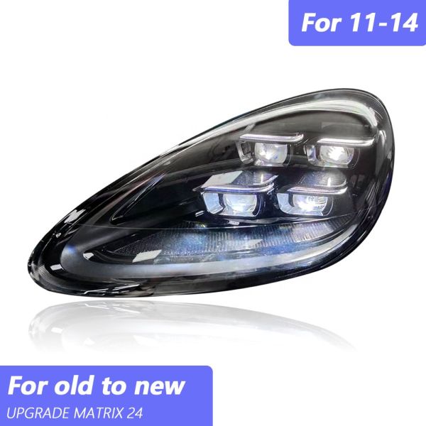Upgrade To 2024 Blackened LED Headlights For 2011-2018 Porsche Cayenne 958.1 And 958.2